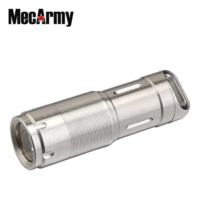 MecArmy X2S porte-clés lumière 130 Lumen USB charge acier inoxydable Mini lampe de poche torche LED 