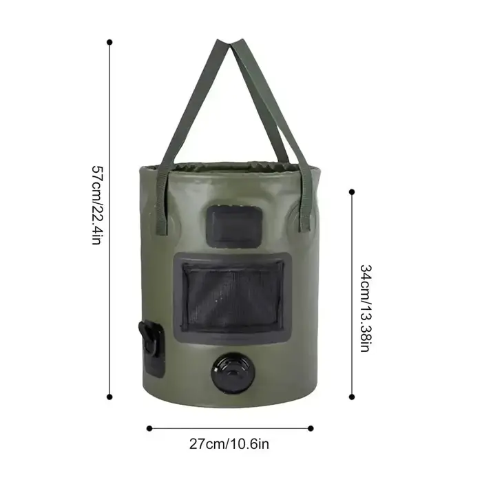 Seau pliable Portable de 25l, sac de rangement d'eau de voyage en plein air, sac d'eau étanche, seau