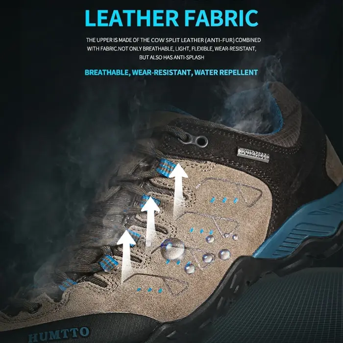 HUMTTO – chaussures de randonnée en cuir pour hommes et femmes, baskets d'extérieur imperméables, ma
