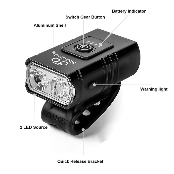 Lampe de vélo avant et arrière T6 LED