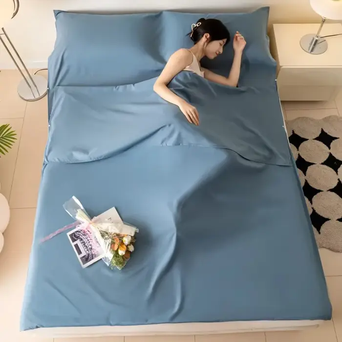 Drap de couchage léger en coton pour sac de couchage
