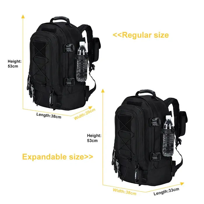 Sac à dos tactique militaire de grande capacité 40L 65L, pour l'extérieur, voyage, randonnée, Campin