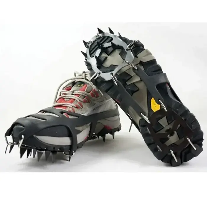 1 paire de Crampons d'escalade professionnels 18 goujons anti-dérapant glace neige chaussures de mar
