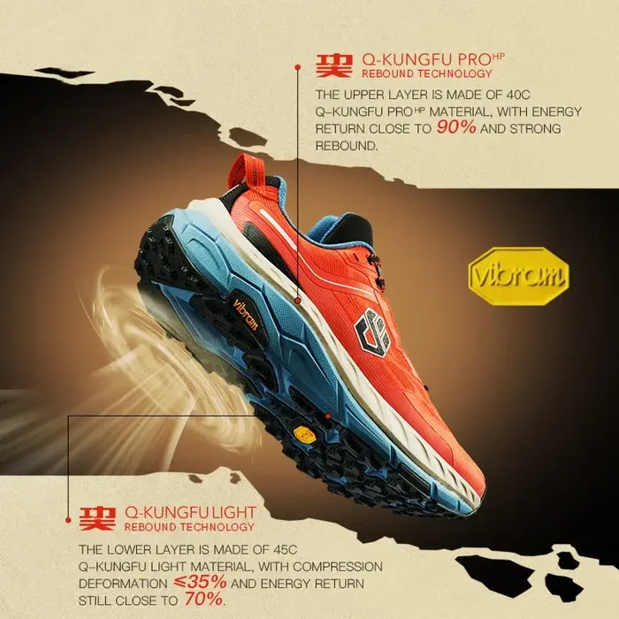 Chaussures de trail QIAODAN ShanShen 2.0 avec plaque en carbone pour hommes 2025 – Baskets de randonnée d'extérieur amor