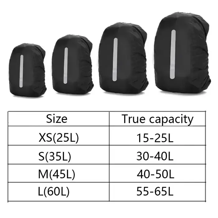 1 pièces 25-60L alpinisme sac à dos housse de pluie cyclisme randonnée sac à dos réfléchissant couverture étanche sac à