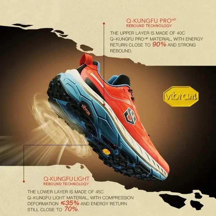 Chaussures de trail QIAODAN ShanShen 2.0 avec plaque en carbone pour hommes 2025 – Baskets de randon