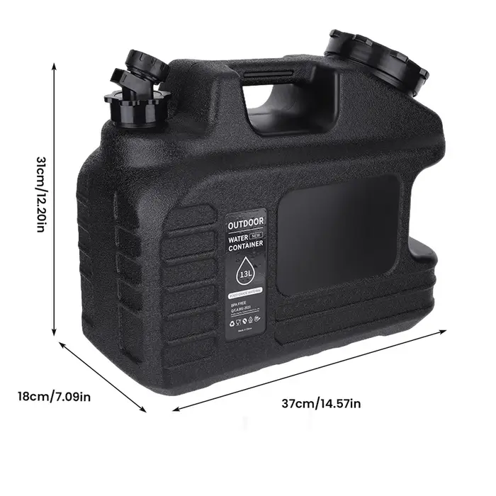 Conteneur d'eau de Camping 13l avec robinet détachable, seau d'eau d'urgence extérieur, réservoir d'