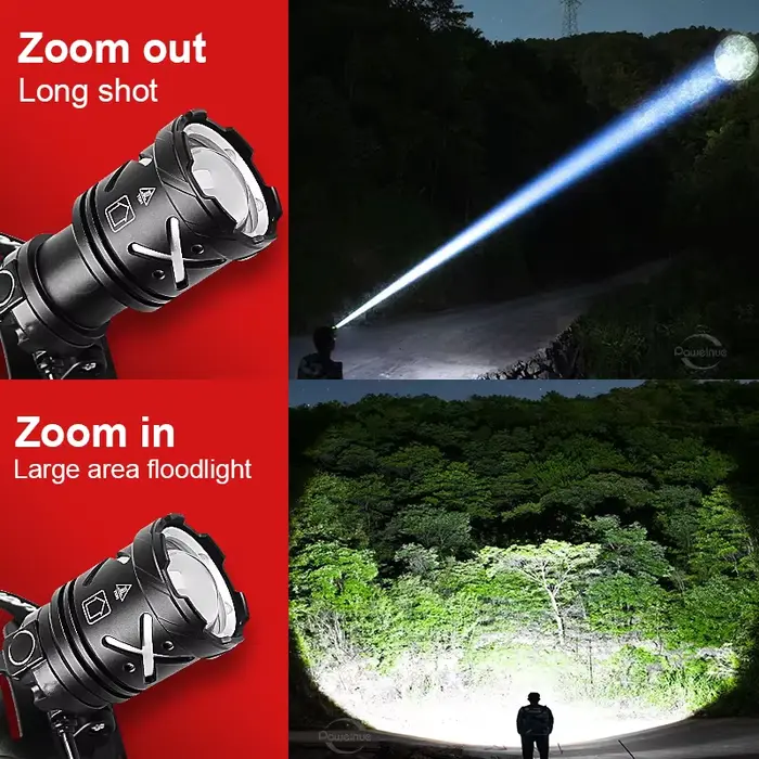 1000000 LM lampe frontale la plus puissante 18650 Rechargeable haute puissance LED
