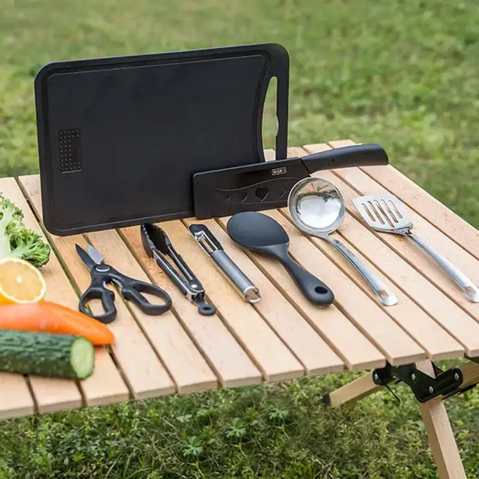 Ustensiles de cuisine de Camping en plein air, ensemble de 8 pièces livré avec un ensemble complet d