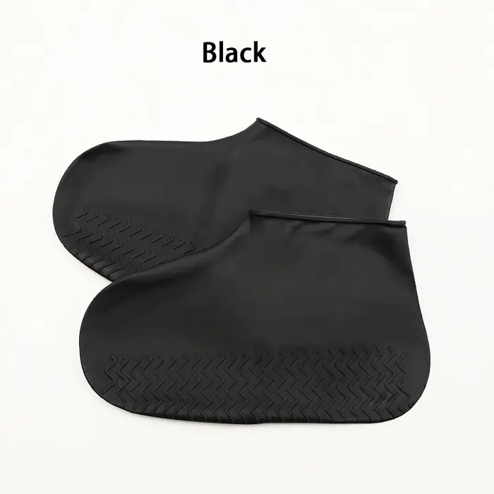 1 paire de couvre-chaussures imperméables en silicone pour enfants et adultes, résistantes à l'usure