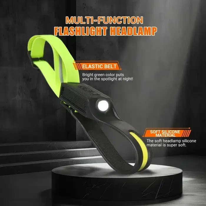 Lampe frontale LED rechargeable à 3 modes d'éclairage