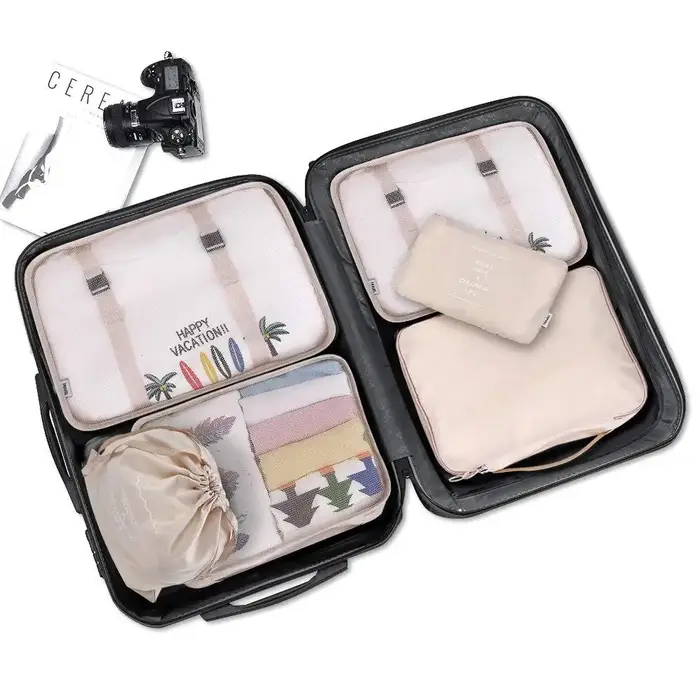 Organisateur de voyage pliant, 7 pièces, sacs de rangement, Cube de garde-robe, valise, ensemble d'e