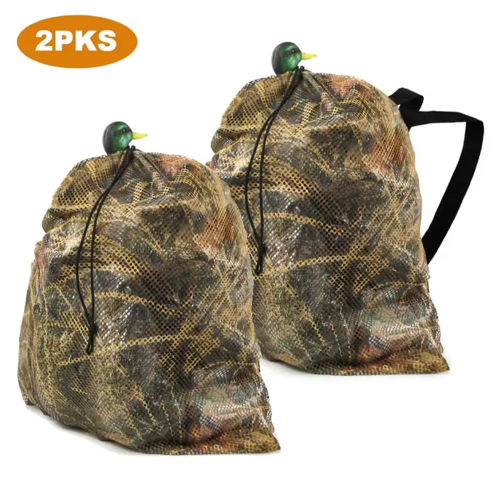 GUGULUZA-Poudres de chasse pour faux canard, dinde, leurre de sauvagine, sac en maille, transport de marllard, nouveau, 2 pièces