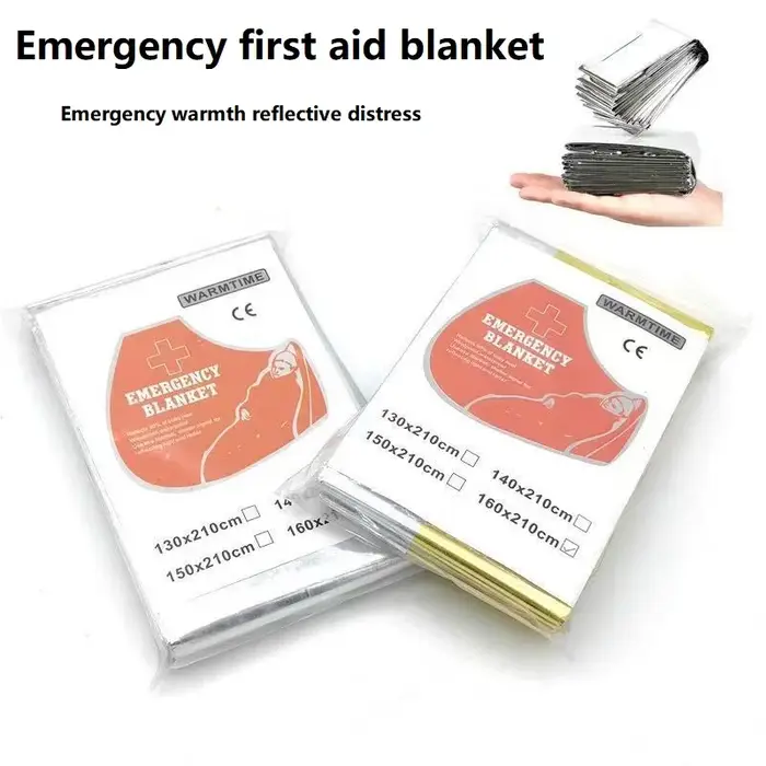 Couverture de survie thermique d'urgence coupe-vent et imperméable en feuille d'aluminium