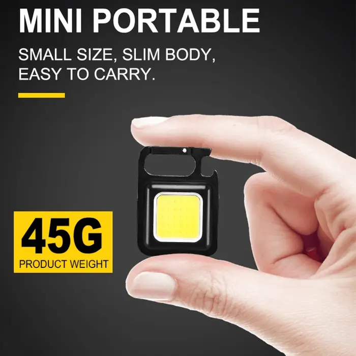 Lampe de poche COB Mini lampe porte-clés portable 4 éclairage torche EDC extérieur étanche d'urgence