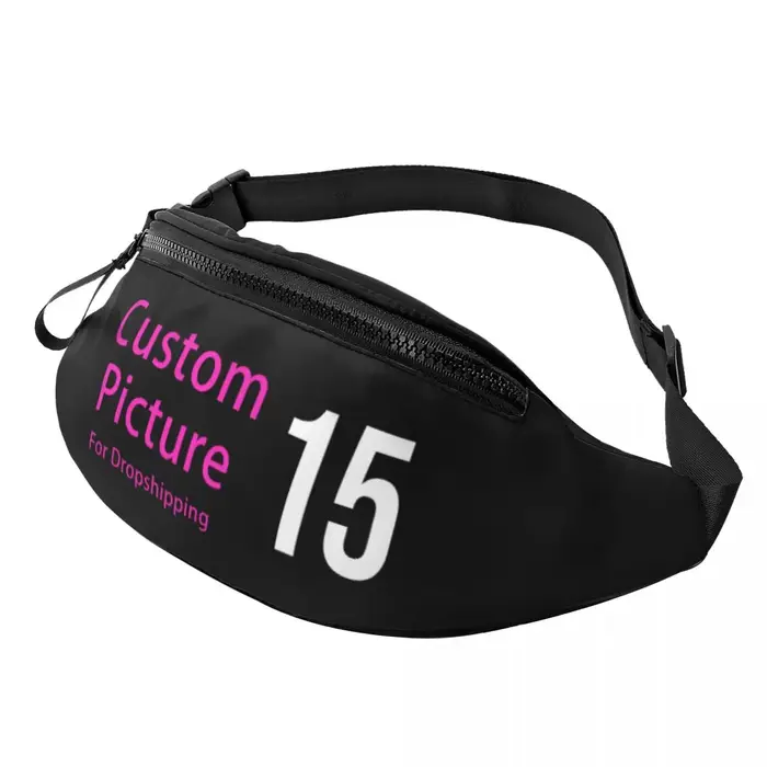 Personnalisez votre Photo Logo Fanny Pack pour cyclisme Camping hommes femmes personnalisé bricolage impression bandoulière taille sac téléphone argent pochette