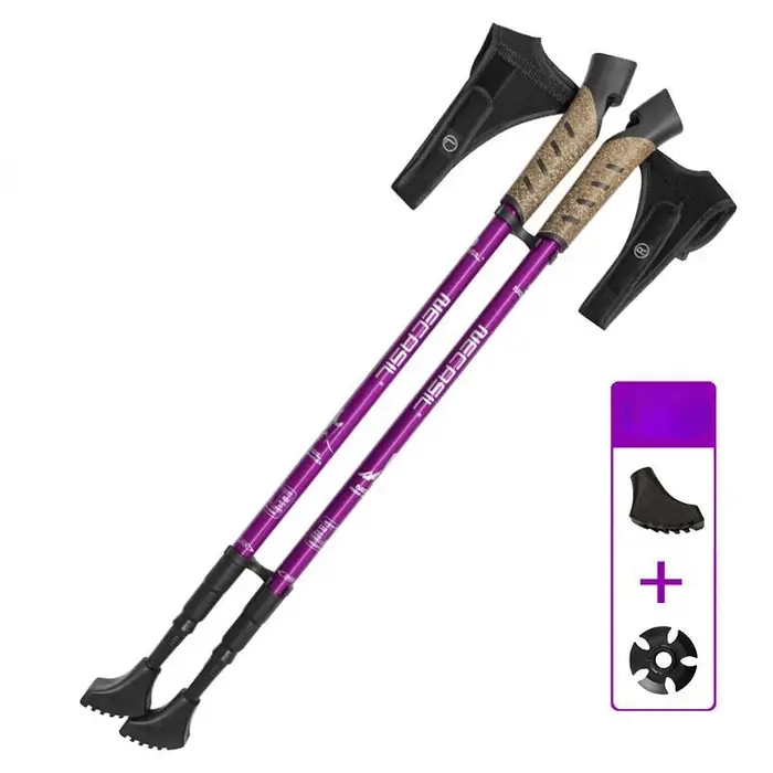 2 pièces bâtons de marche nordiques Trek pôle télescopique Alpenstock 7075 alliage d'aluminium béquille de tir