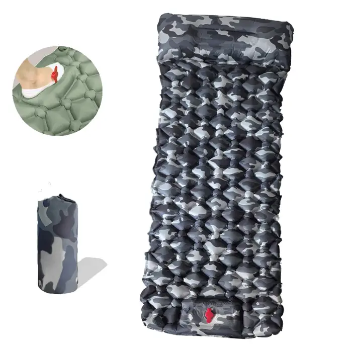 Matelas gonflable de Camping en plein Air, coussin de couchage avec oreillers, tapis d'air ultralége