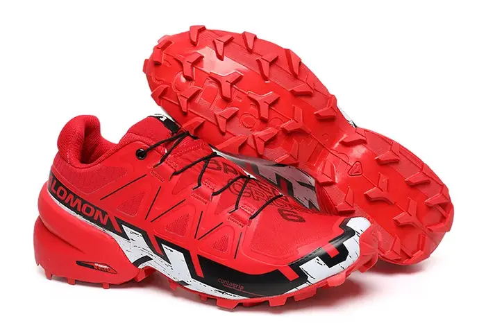 Chaussures de trail running Salomon Speedcross 6 rouge/noir pour homme |   Semelle extérieure Contag