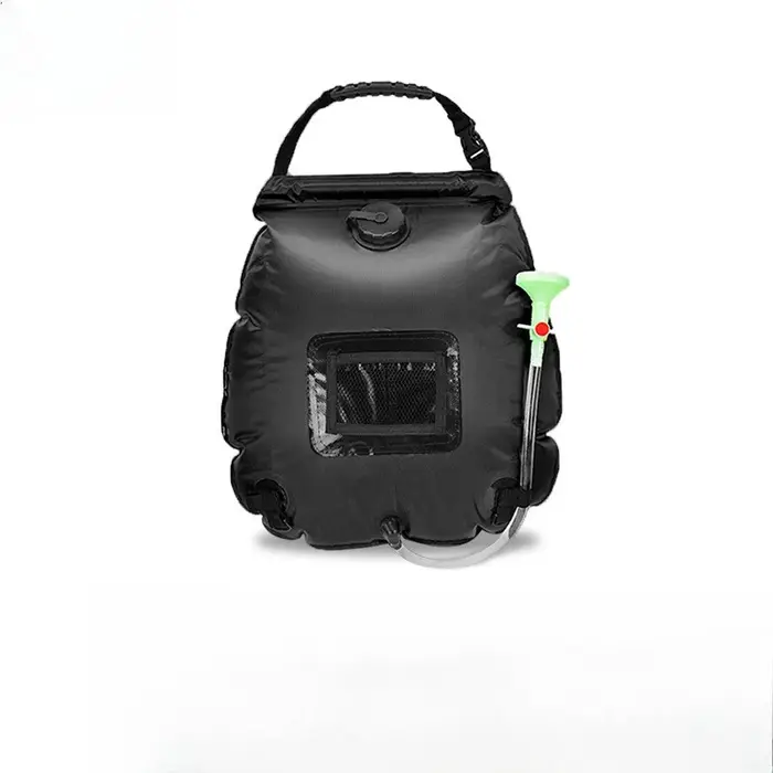 Sac de douche solaire 20L, sac d'eau portable pour le camping avec tuyau et buse pour la randonnée, les voyages et les activités de plein air