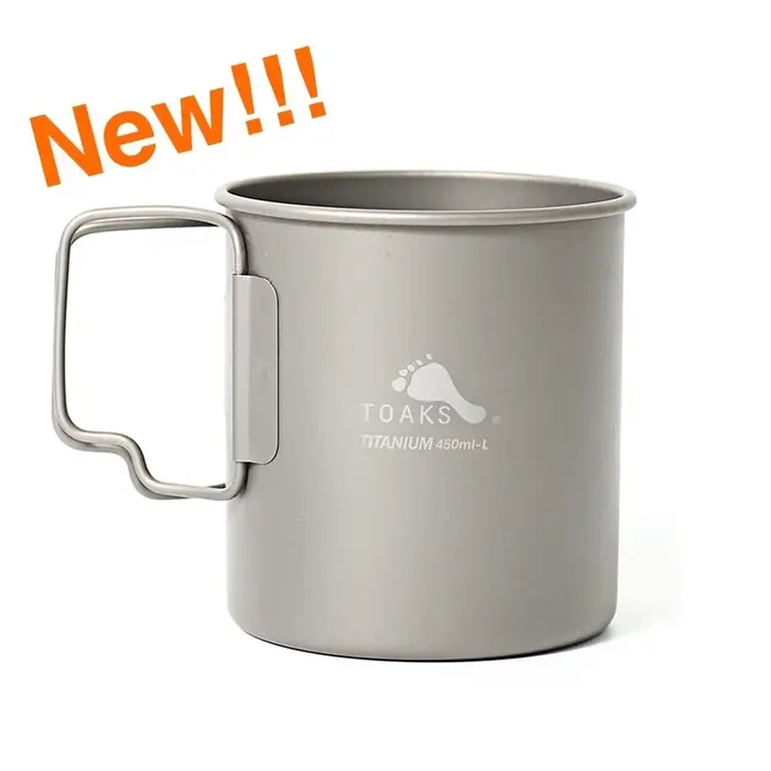 TOAKS-Tasse en Titane Version Ultralégère avec Poignée Pliable, Équipement de Camping en Plein Air,
