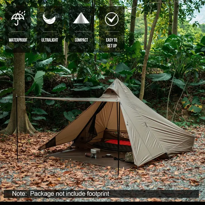 OneTigris – tente de Camping TETRA pour 1 à 2 personnes, Tipi léger, étanche, avec sac à dos, 3000mm