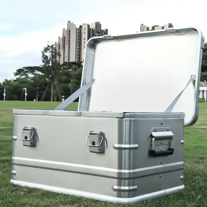 30-80L boîte de rangement extérieure Camping pique-nique voyage en alliage d'aluminium grande capaci