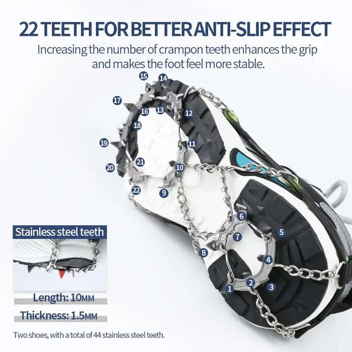 BRS 22 dents pointes de neige en plein air hiver randonnée escalade Crampons