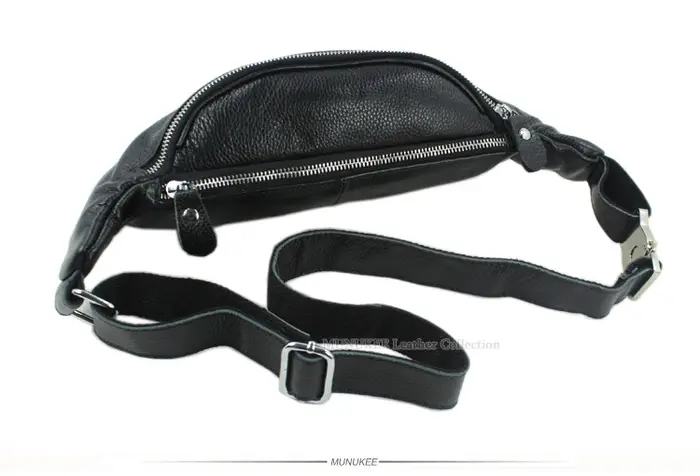 Sac banane en cuir véritable pour homme