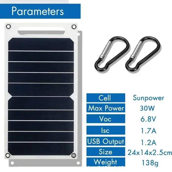 Panneau solaire portable étanche 35W 5V avec USB pour la randonnée en plein air