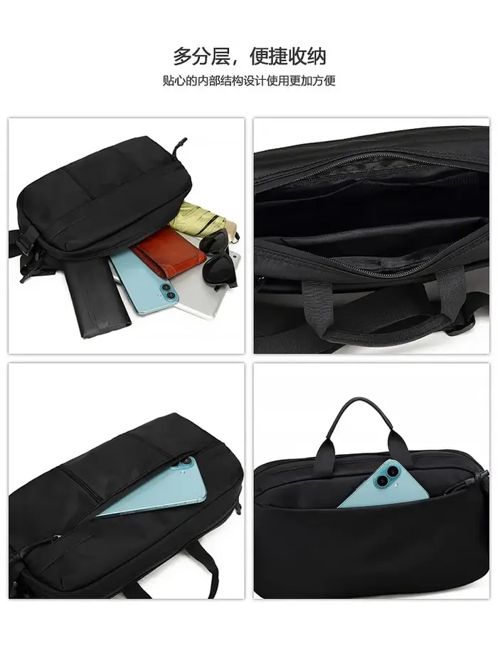 Sac à bandoulière noir, conçu pour les adultes, adapté aux trajets quotidiens, aux courtes promenades en plein air et aux sorties de shopping décontractées