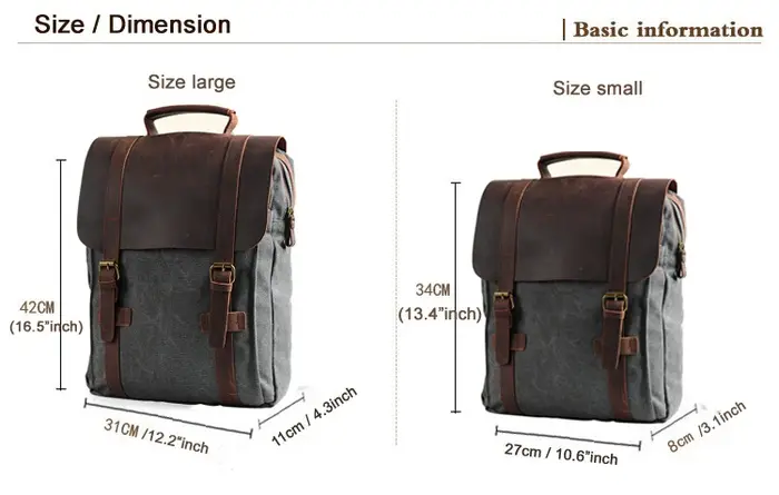 Mode homme sac à dos en cuir militaire toile sac à dos hommes sac à dos femmes école sac à dos sac d'école sac à dos mochila