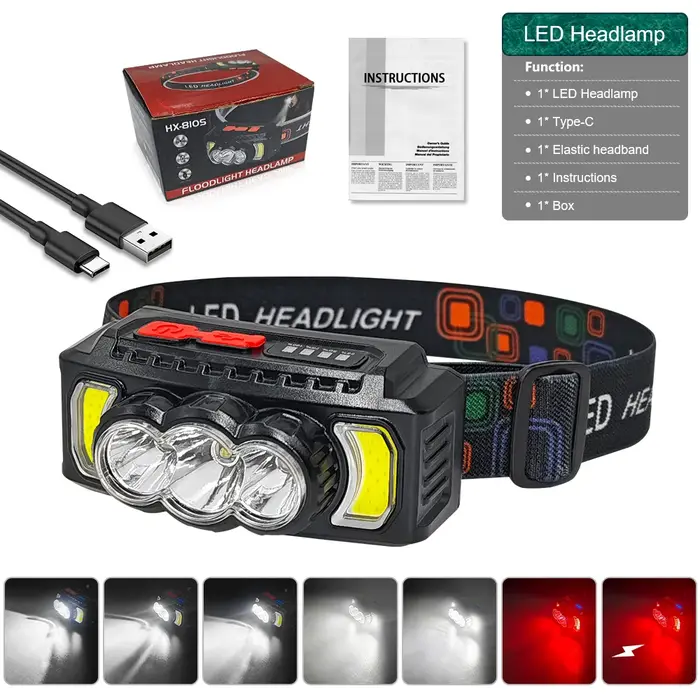 200000LM lampe frontale lampes de poche Super puissantes EDC lampe de poche LED lumières portables l