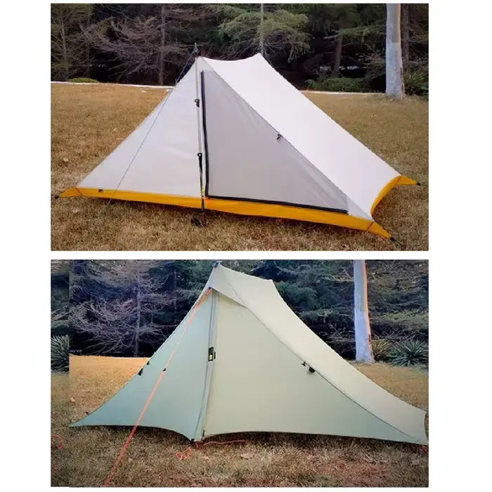Tente de camping et randonnée ultralégère en nylon argenté 20D double face étanche