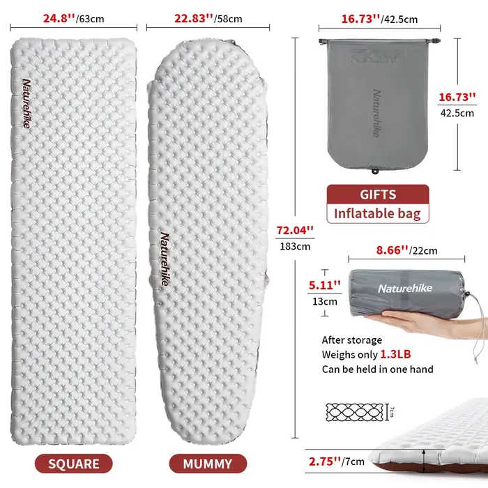 Naturehike – tapis d'air R Value 5.8, coussin de couchage d'extérieur ultraléger, matelas de Camping