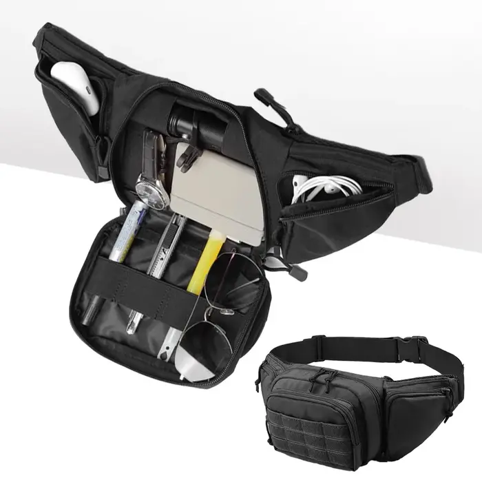 Sac banane léger pour sports de plein air, multifonctionnel, pour course à pied, randonnée, sac bandoulière pour téléphone portable, en tissu Oxford imperméable, camouflage