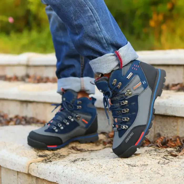 Chaussures de randonnée imperméables en cuir pour hommes, chaussures d'escalade et de pêche, nouvell