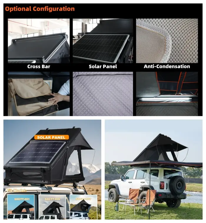 Tente de toit en aluminium pour 4 personnes, tente de Camping à coque dure pour voiture, tente de toit à coque dure en aluminium
