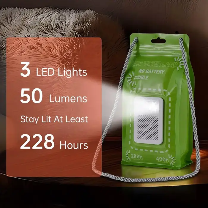 Lampe de camping portable à LED à eau salée, lampe d'urgence pour le camping en plein air, lampe de