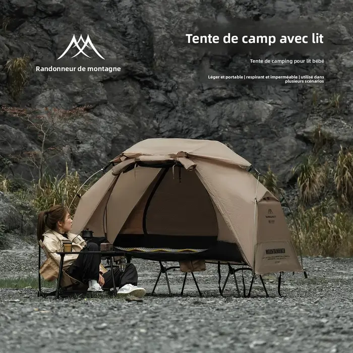 Tente de camping ultra-légère Mountainhiker avec tente intérieure indépendante, abri de tente extérieur imperméable, respirant et anti-moustiques