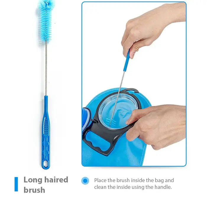 Kit de nettoyage de vessie d'eau d'hydratation 4 pouces, outil de nettoyage de sac d'eau multifonction, outils de Camping en plein air pour vessies d'eau