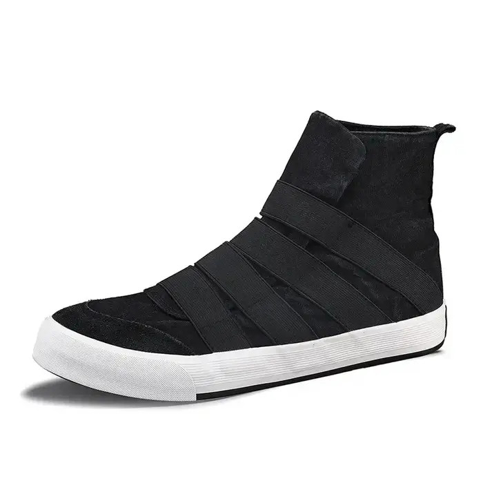 Chaussures montantes en toile respirantes pour hommes, chaussures de sport décontractées à enfiler,