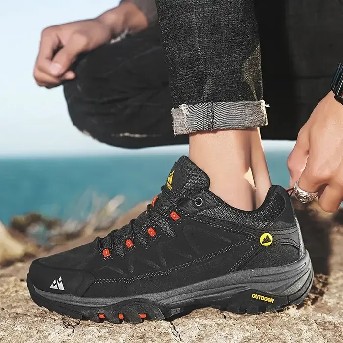 HIKEUP-Chaussures de Randonnée en Cuir pour Homme, Baskets de Trekking Touristique, d'Escalade, de J