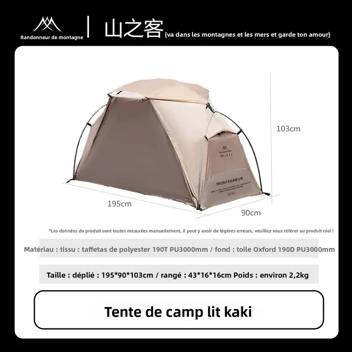 MOUNTAINHIKER Tente-lit de camping individuelle