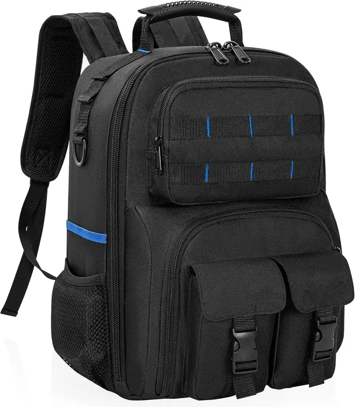 Sac à dos pour outils robuste avec épaulettes rembourrées et organiseur d'outils amovible