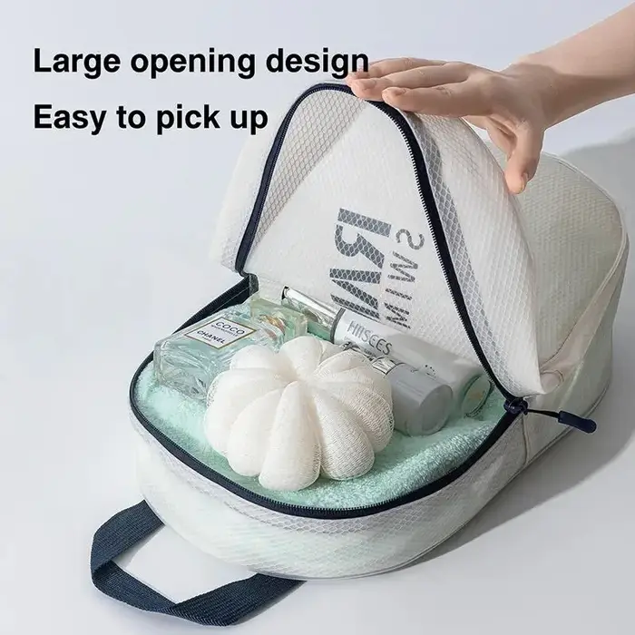 Sac de sport étanche transparent grande capacité avec fermeture éclair pour séparation sec/humide