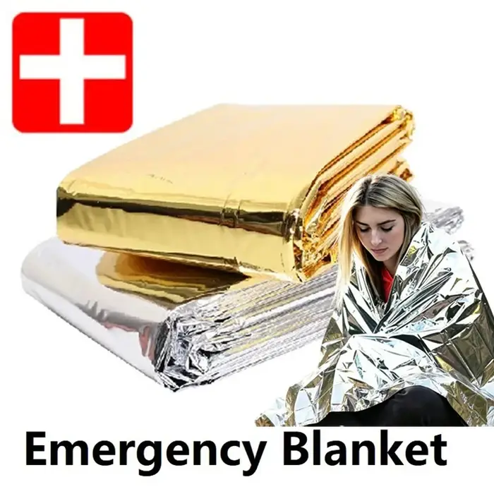 Couverture de survie thermique d'urgence coupe-vent et imperméable en feuille d'aluminium