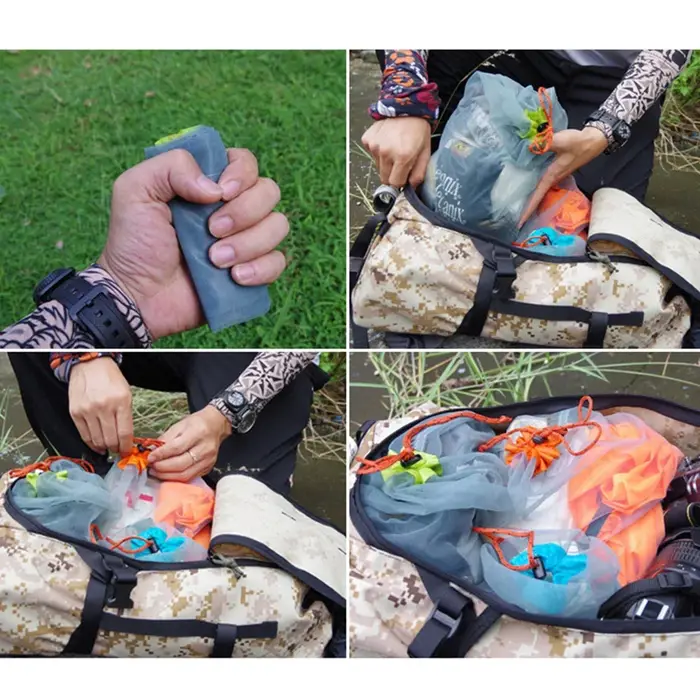 Sac de rangement en maille de voyage ultraléger