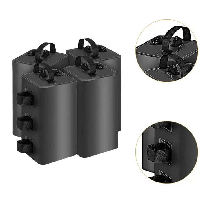 4x Sacs de lest pour tentes, poids pour pieds de gazebo, sacs de sable portables pour tentes de patio, pêche et camping
