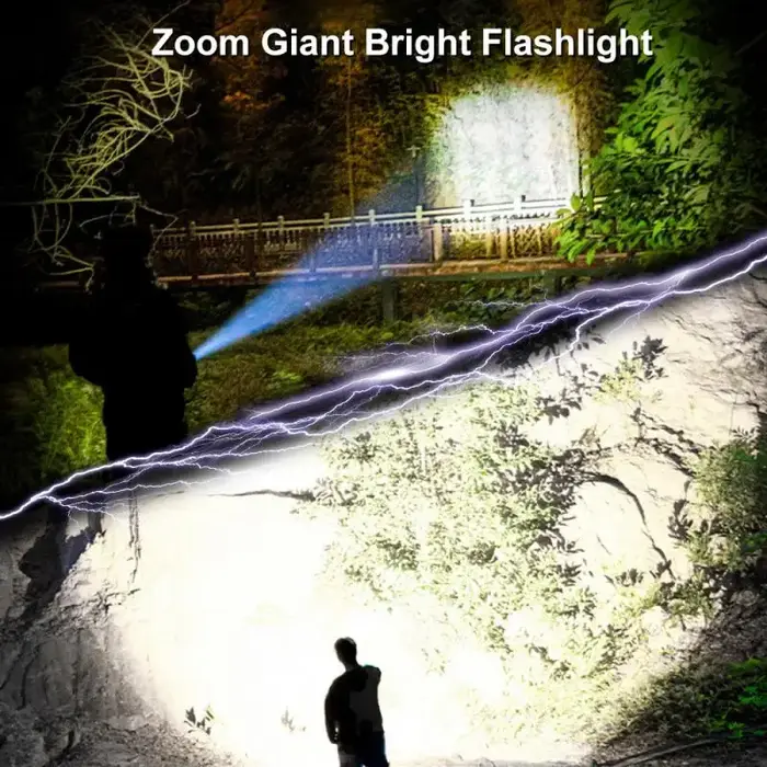 Puissante lampe de poche LED Rechargeable USB 18650 étanche Zoom pêche chasse 100000